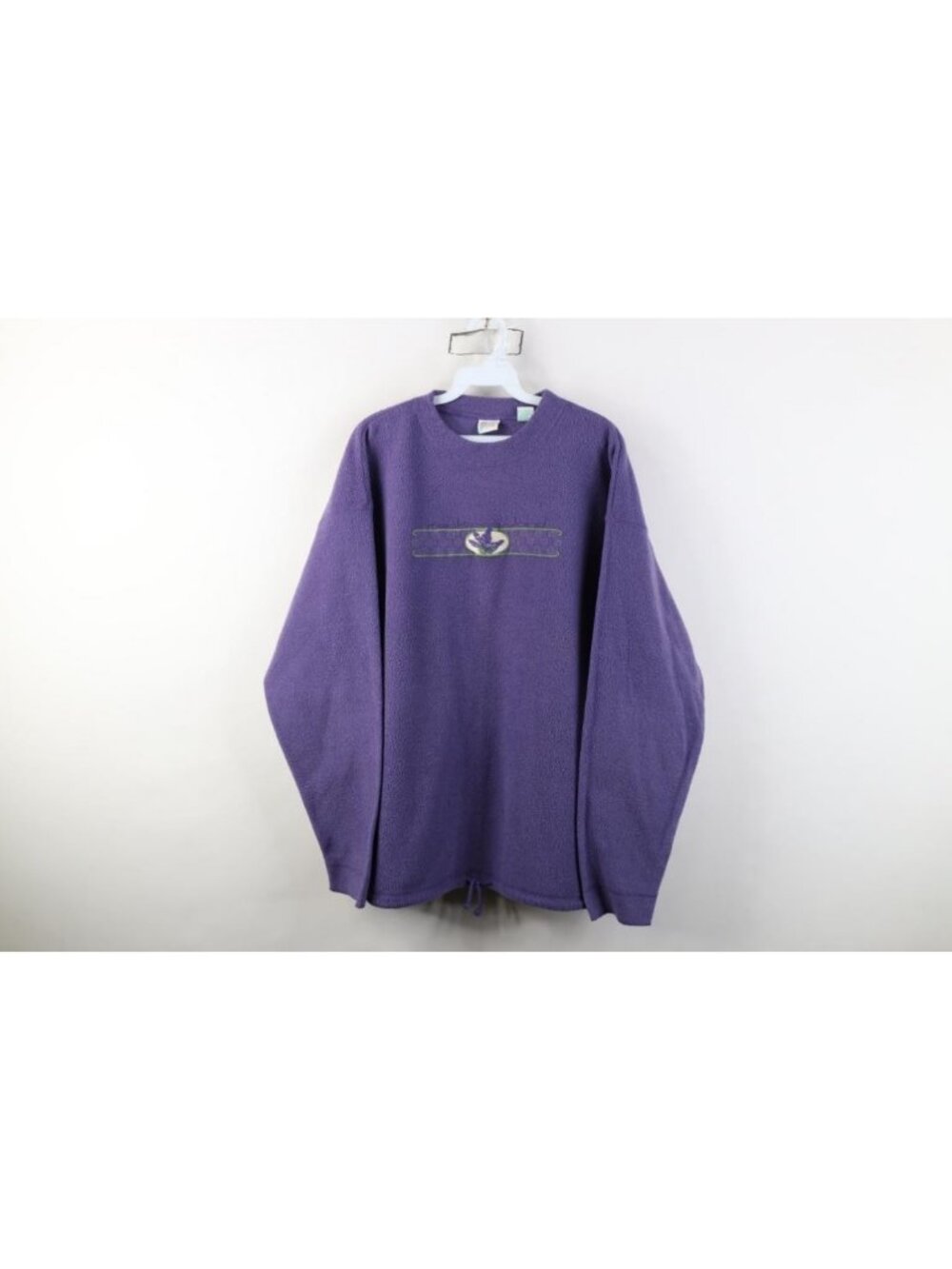 Vintage 90s Womens 2XL Mackinac Island Lilac Flower Fleece Sweatshirt Purple